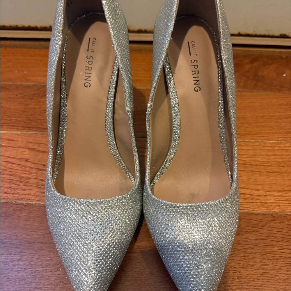 Call It Spring Shimmering Silver Heels